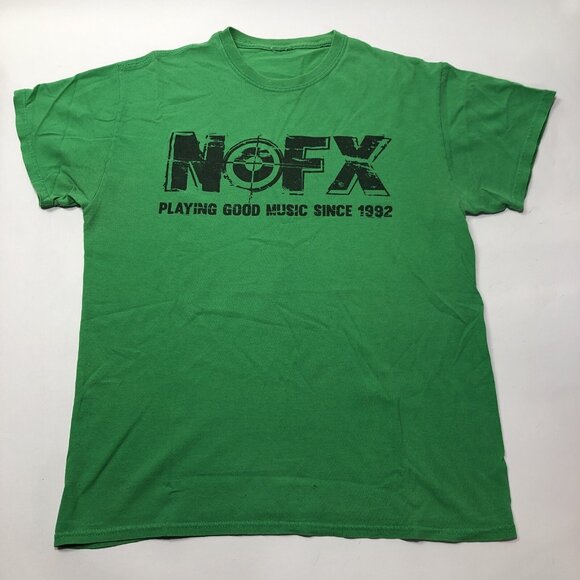 NOFX Vintage Green Distressed T-Shirt - Picture 1 of 4